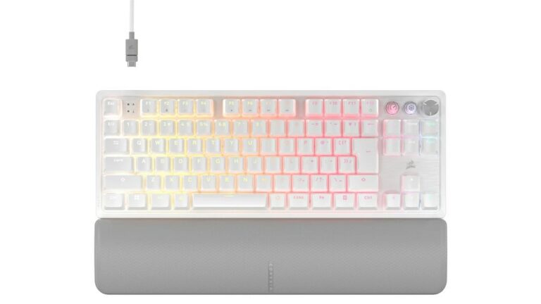 CORSAIR K70 PRO TKL HIGH PERFORMANCE HALL EFFECT RAPID TRIGGER GAMING KEYBOARD - WHITE