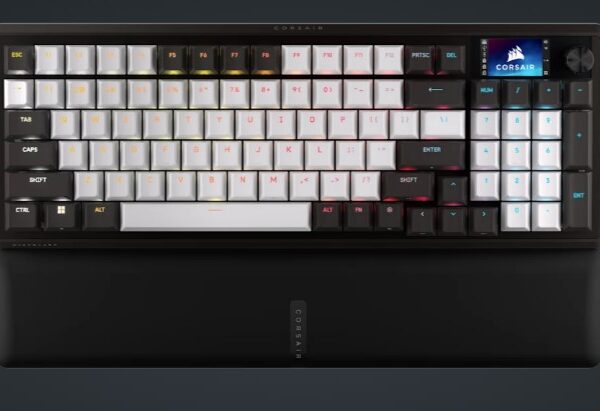 CORSAIR VANGUARD 96-PULSE DUAL TONE PBT BLACK & WHITE KEYBOARD