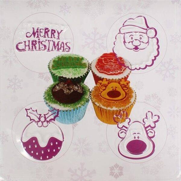 Christmas Cupcake Texture Mat