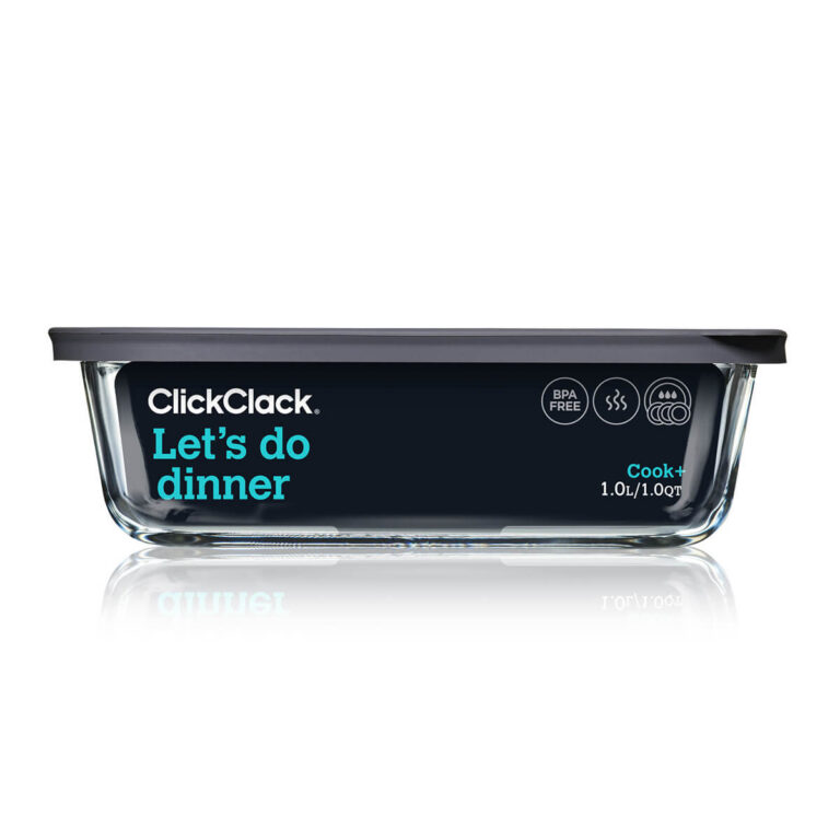 ClickClack Cook+ Heatproof Glass Container Rectangle Grey (4 Sizes)