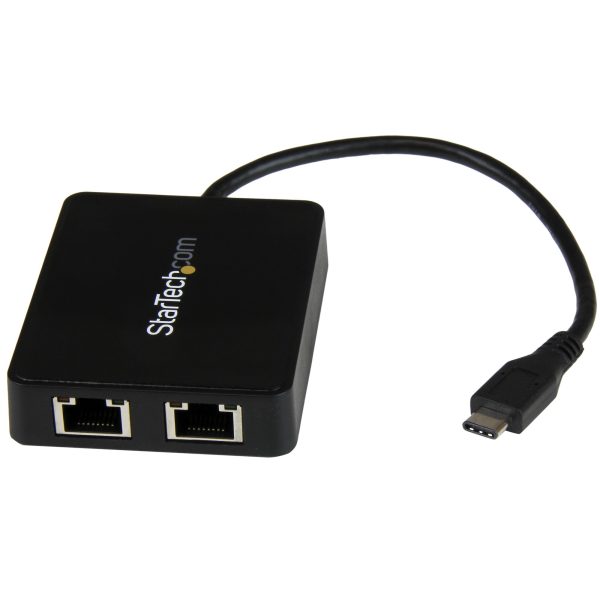 Dual Usb-c to Gbe Adapter W/ USB Port