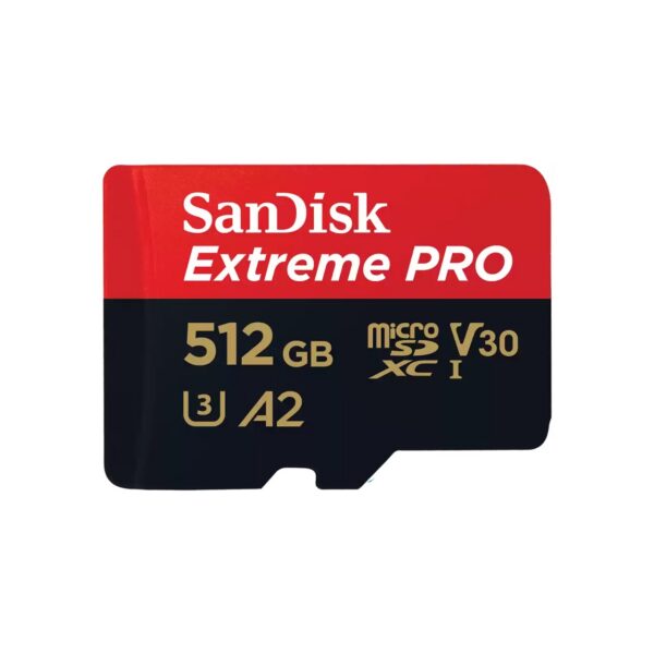 Sandisk Extreme Pro Microsdxc Sqxcd 512GB V30 U3 C10 A2 Uhs-i 200MB/S R 140MB/S W 4X6 Sd Adaptor Lifetime Limited