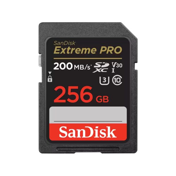 Sandisk Extreme Pro Sdxc Sdxxd 256GB V30 U3 C10 Uhs-i 200MB/S R 140MB/S W 4X6 Lifetime Limited