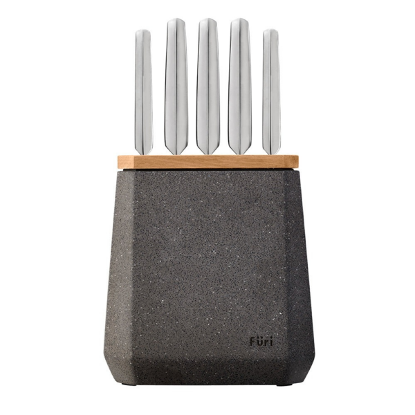 Füri Stone Flint Terrazzo 6 Piece Knife Block