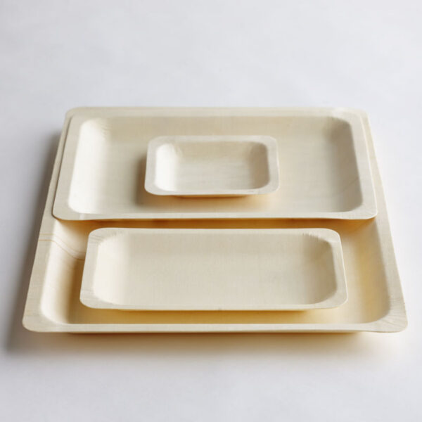 Green Bean Poplar Plate Pack of 10 (3 Sizes)