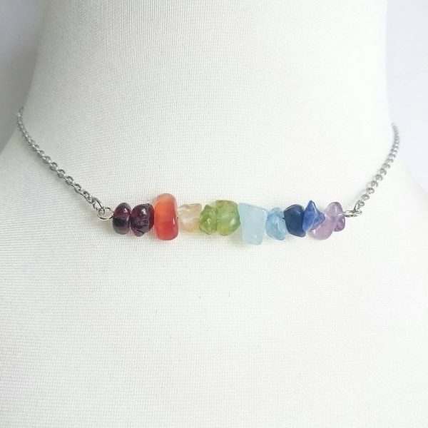 Chakra Choker Necklace with Natural Gemstones
