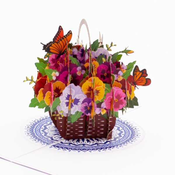 Handmade Pansies and Butterfly 3D Pop Up Card
