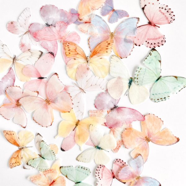 32 Pack of Pre-Cut Edible Wafer Paper Butterflies