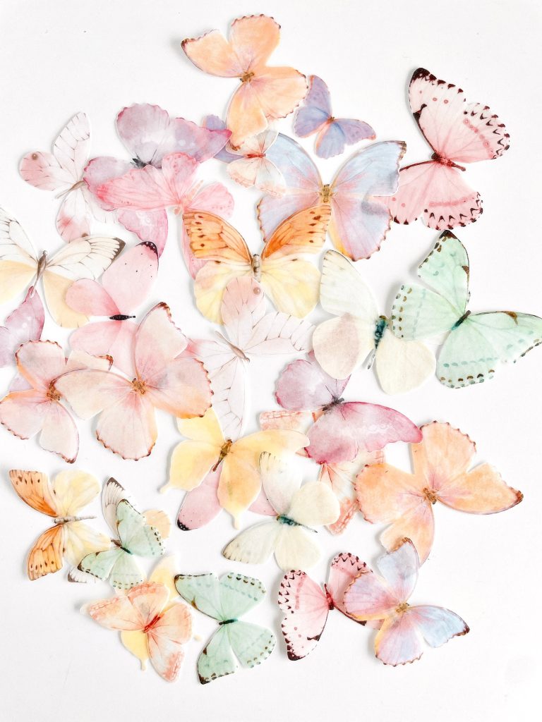 32 Pack of Pre-Cut Edible Wafer Paper Butterflies