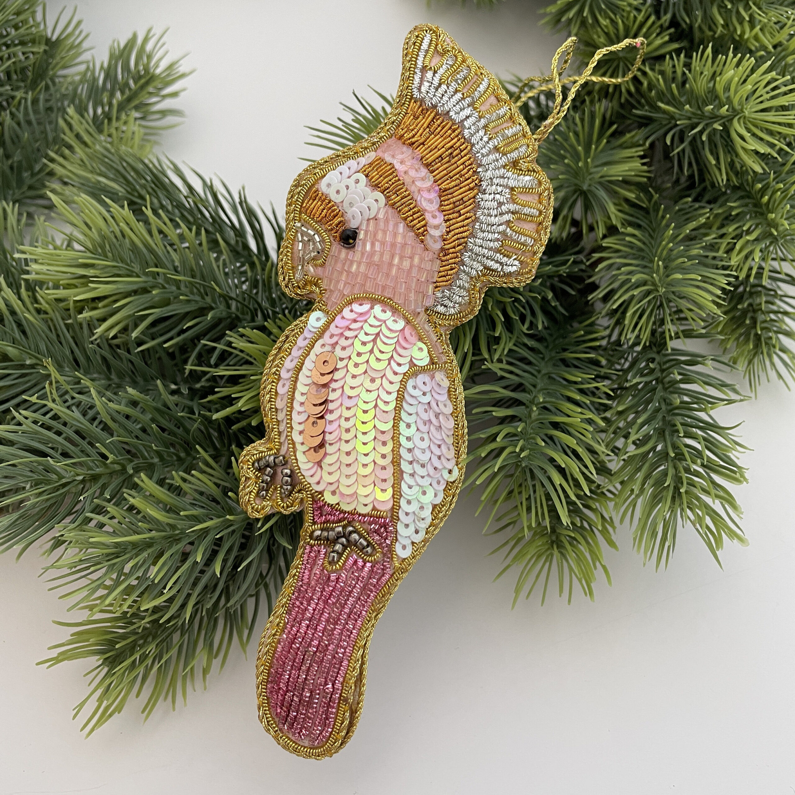 Australiana Galah Sequin Ornament for Christmas Trees