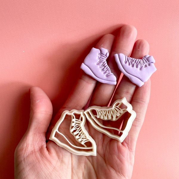 Set of 2 Hiking Boots Shape Cutters for Polymer Clay
