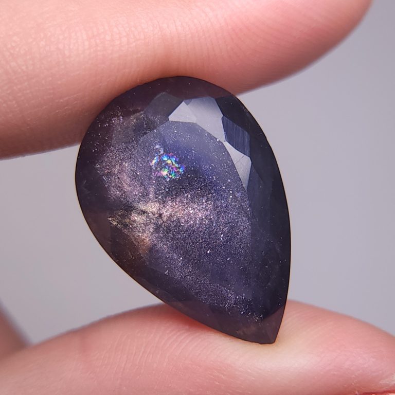 Faceted Iolite Sunstone Gemstone 25.5x17.3mm