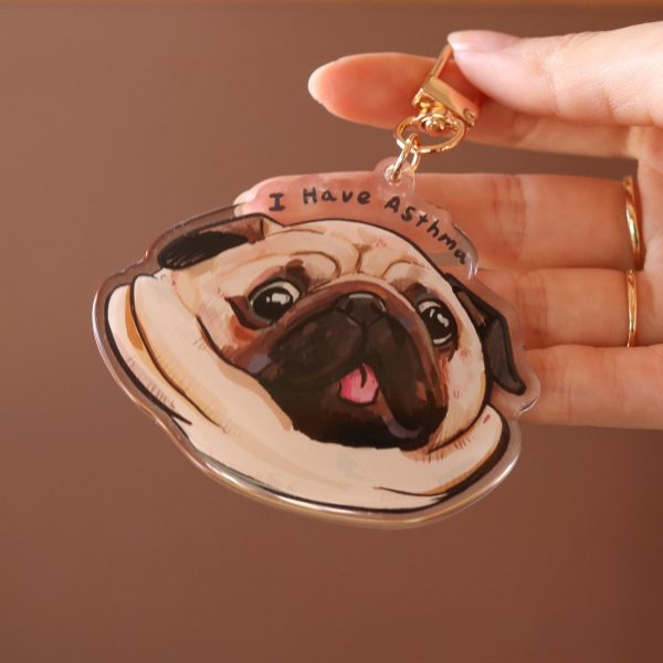 Double-Sided Pug Keychain for Dog Lovers