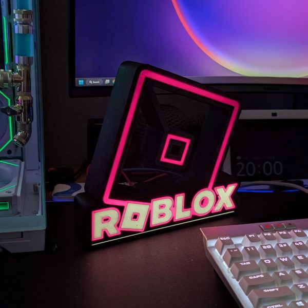 Roblox-Inspired LED Light Box in Pink Neon