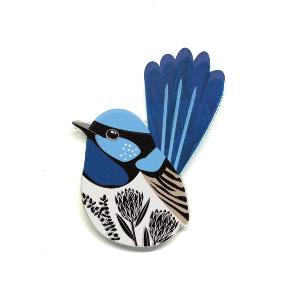Superb Fairy Wren Recycled Plastic Pin