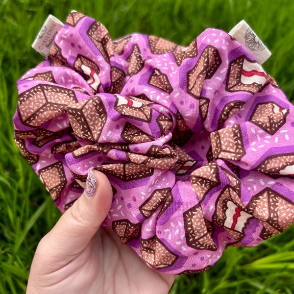Large Lamington Pattern Scrunchie for Hair Styling