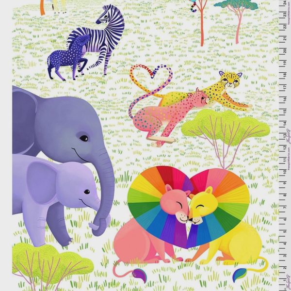 Love in the Wild Quilting Fabric Panel by Daughter Earth