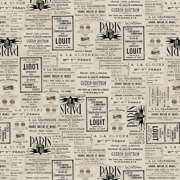 Vintage French Labels Quilting Fabric 46x112cm