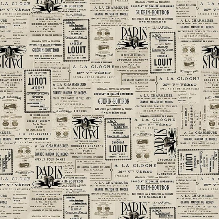 Vintage French Labels Quilting Fabric 46x112cm