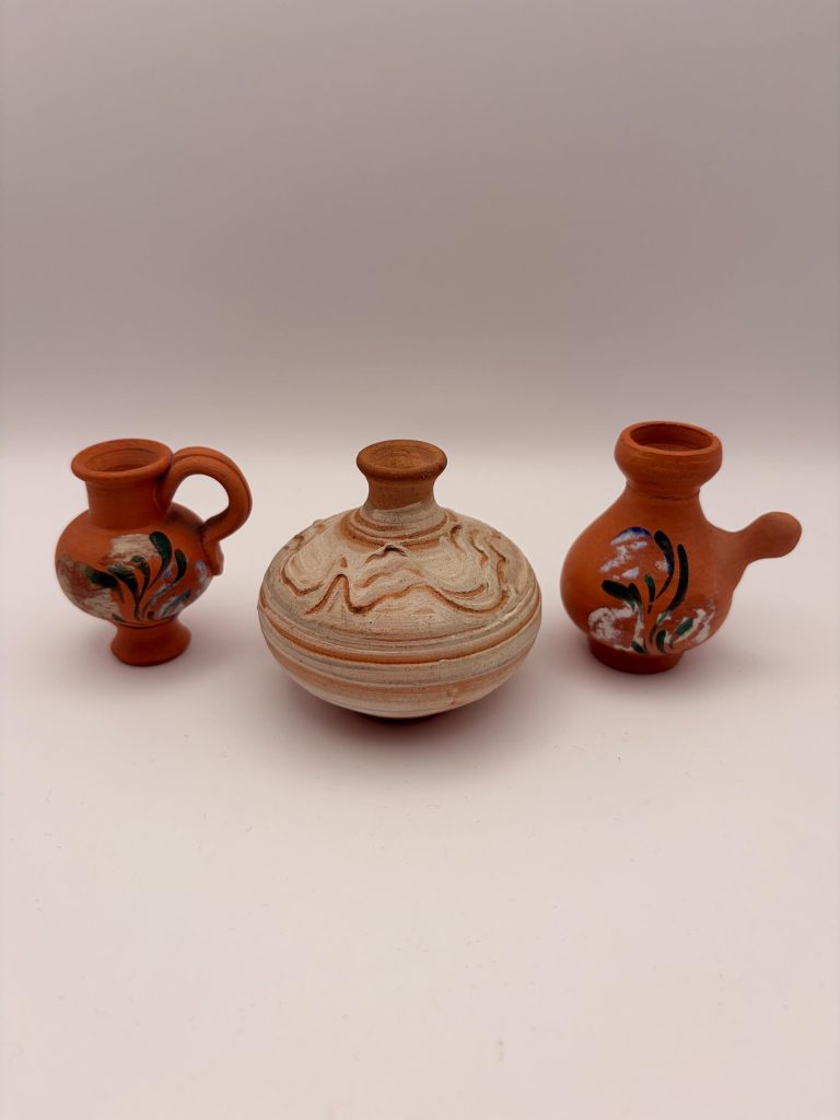 Set of 3 Vintage Miniature Terracotta Pottery Vessels