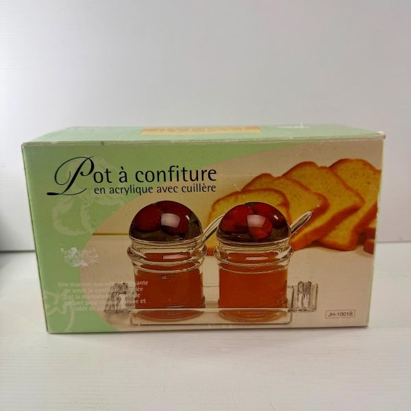 Retro Acrylic Jam Jar Set with Tray and Spoons