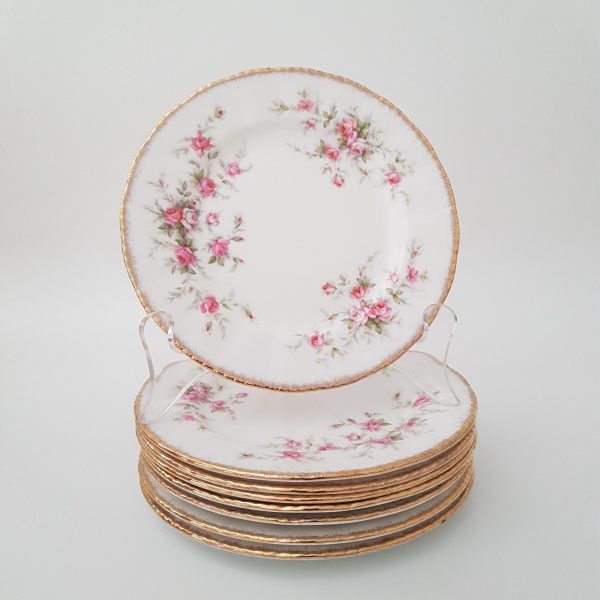 Set of 8 Paragon China Cake Plates in Victoriana Rose