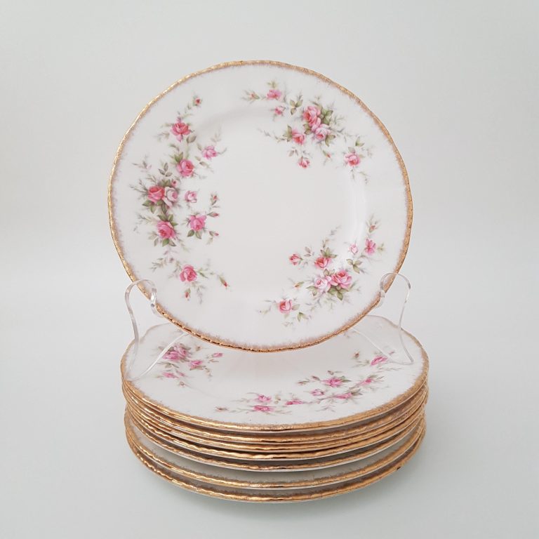 Set of 8 Paragon China Cake Plates in Victoriana Rose