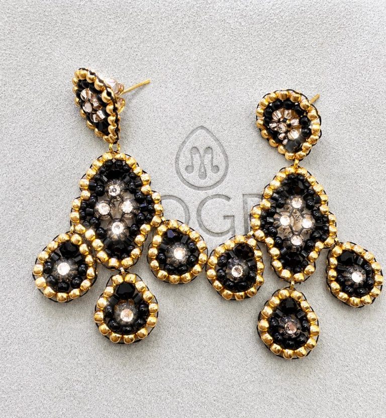 Shadow Gold Symphony | bead Woven Earrings seed earrings