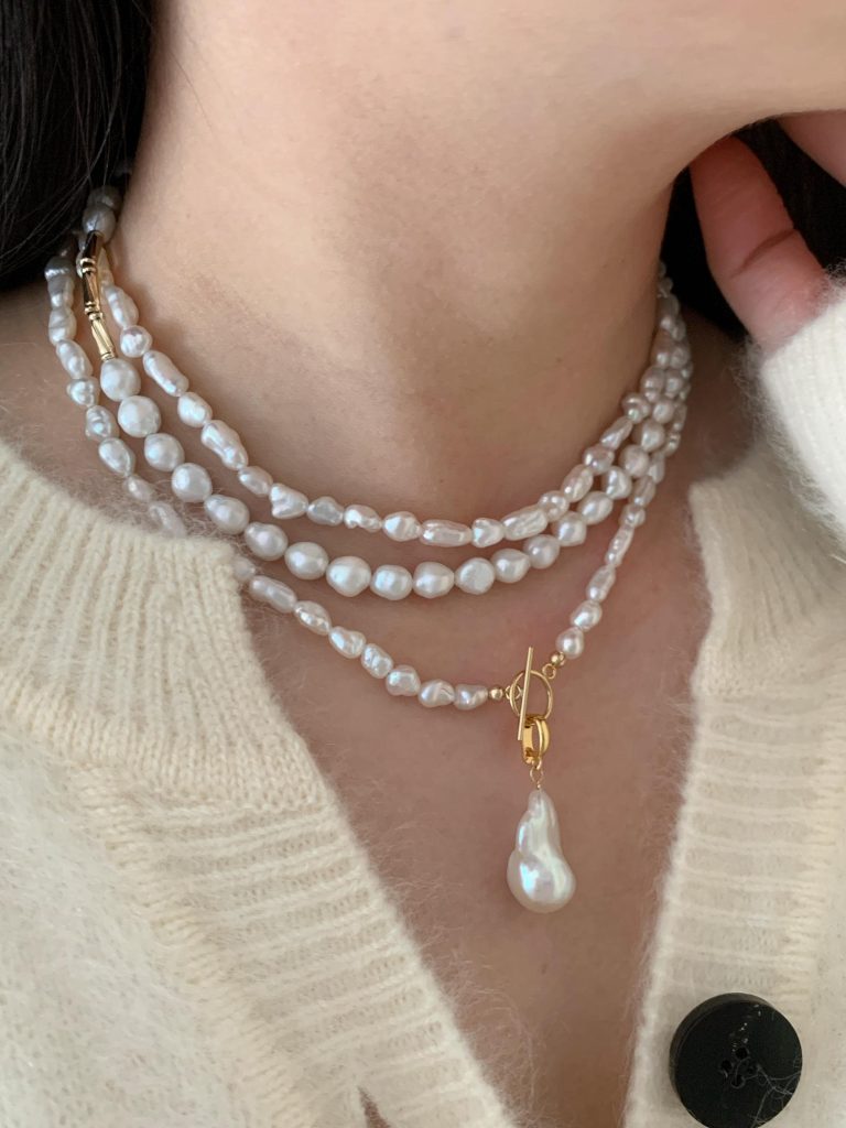 Convertible Double Layer Freshwater Pearl Necklace