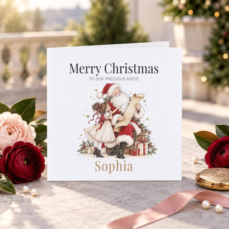 Personalised Christmas Card for Niece from Aunt or Uncle