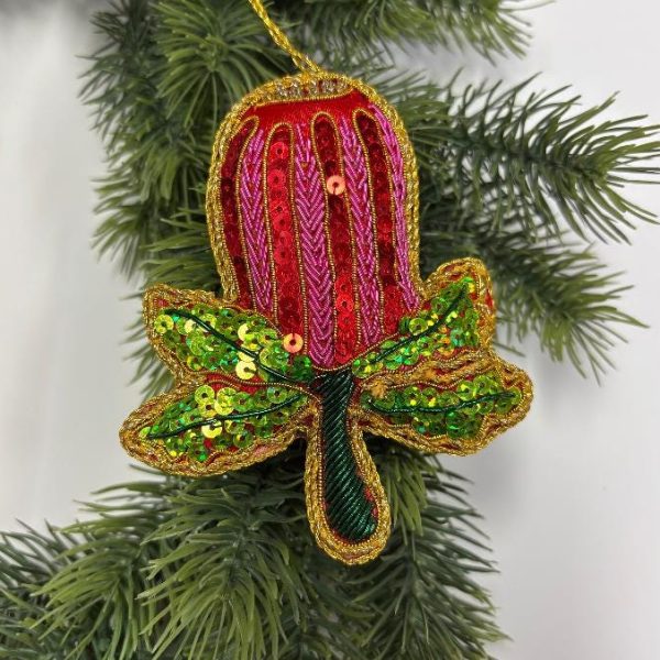 Banksia Beauty Beaded Christmas Ornament Bauble