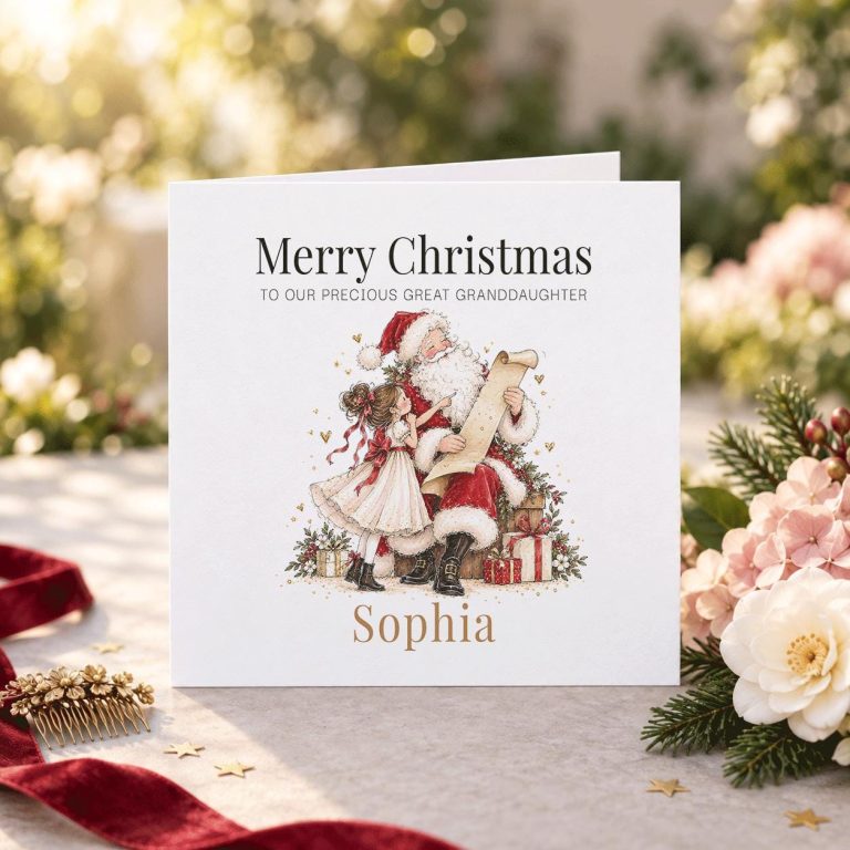 Personalized Christmas Card for Great Granddaughter