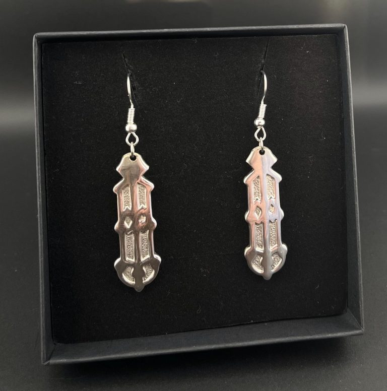 Handmade Silver Detailed Spoon Earrings