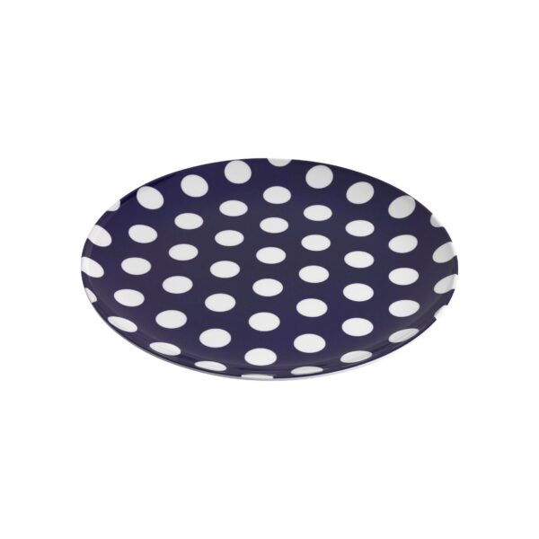 JAB Melamine Coupe Plate White Dots on Navy Blue 20cm
