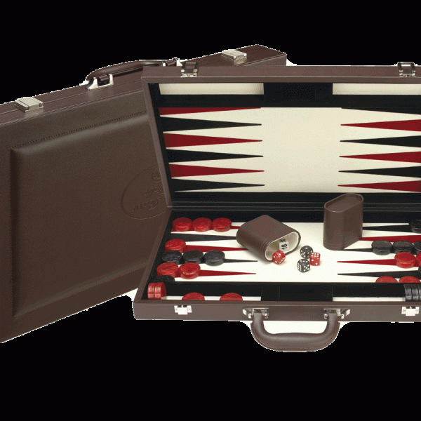 Dal Rossi Backgammon 18″ PU Leather Brown