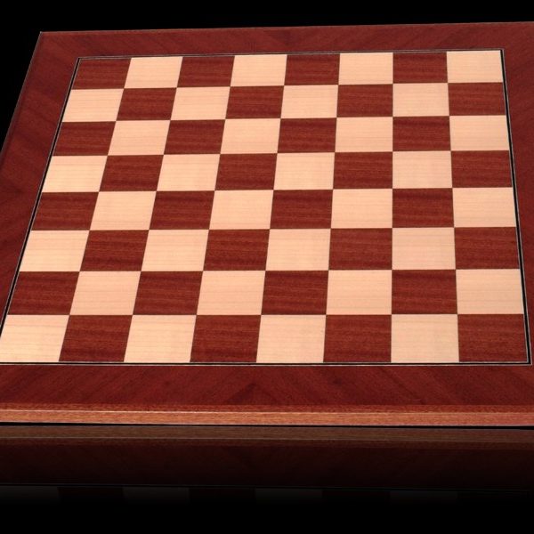 Dal Rossi Chess board, Mahogany/Maple, 50cm Chess Board
