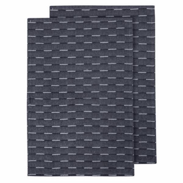 Ladelle Eco Recycled Dash Navy Tea Towel 2 Pack