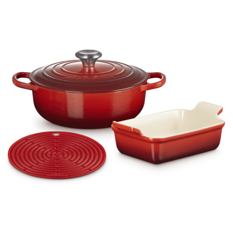 Le Creuset 3-Piece Starter Set with Trivet Cerise