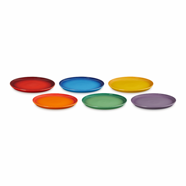 Le Creuset Coupe Rainbow Salad Plate Set of 6