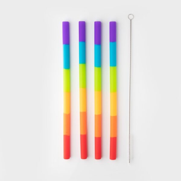 Taylor’s Eye Witness Rainbow Reusable Silicone Drinking Straws