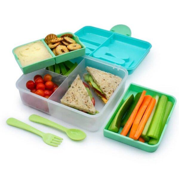 Melii 2 Tier Bento Box Luxe Blue & Mint