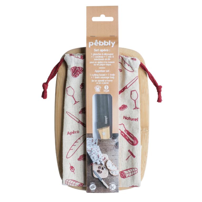 Pebbly Knife, Board & Bag Aperitif Set