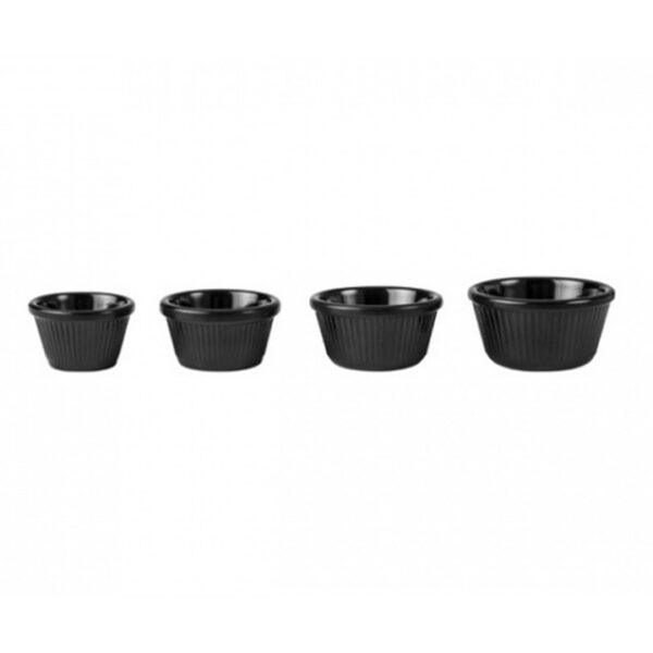 Ryner Melamine Black Fluted Ramekin (4 Sizes)