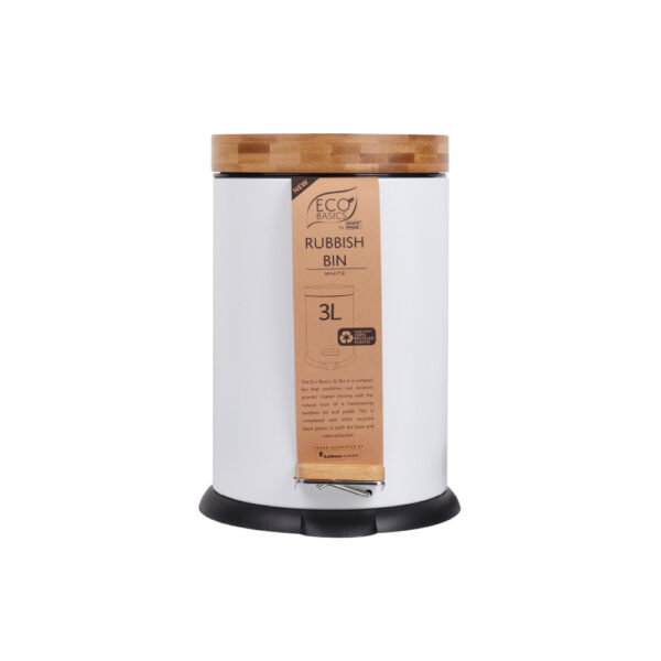 White Magic Eco Basics Rubbish Bin 3L White