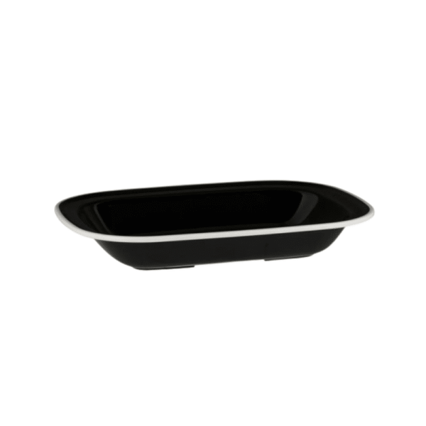 Ryner Melamine Evoke White Rim Rectangular Platter 20cm