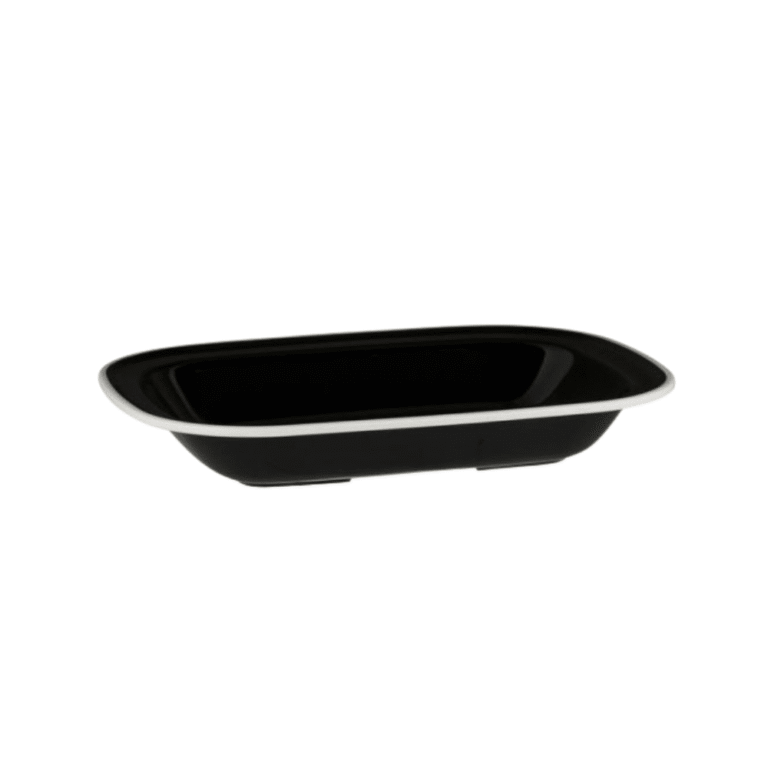 Ryner Melamine Evoke White Rim Rectangular Platter 20cm