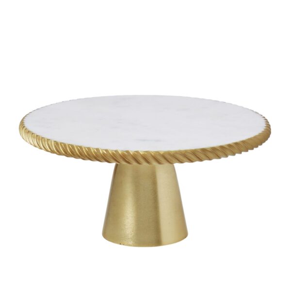 Society Home Marble Footed Cake Stand Gold Trim