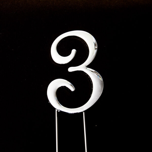 Cake & Candle Plain 7cm Number 3 Cake Topper