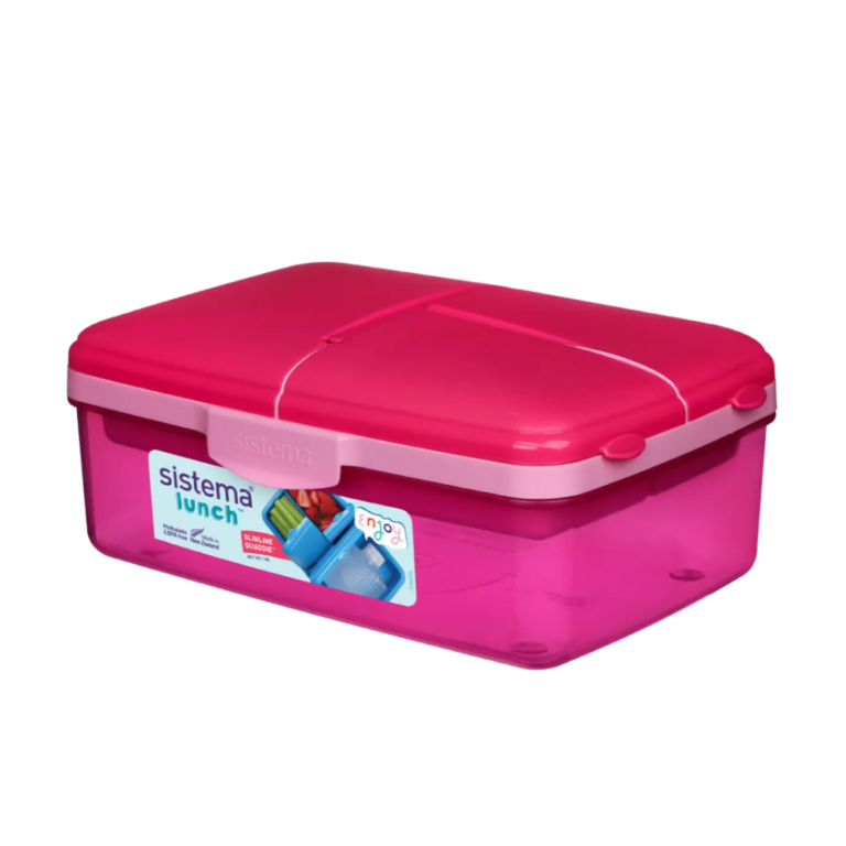 Sistema Lunch Box Quaddie Slimline Pink 1.5L