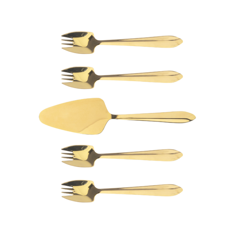 Splayd Gold Mirror Cake Server Set